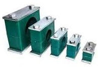 Set of green electrical components on a white background
