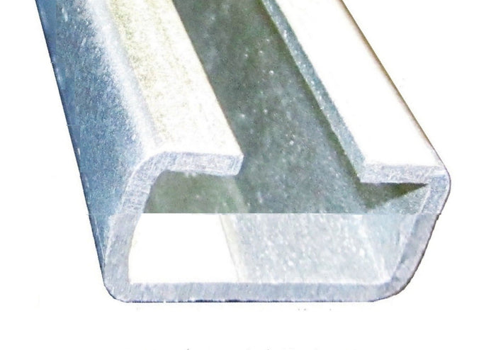 Metallic U-shaped profile on a white background