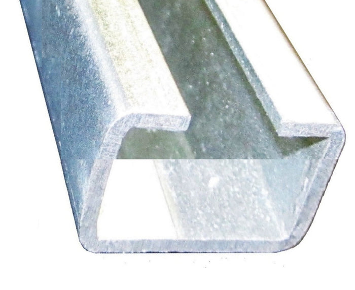 Zinc plated Kova rail mounting rail by Airenergy Dev with nuts, 2 meters long, for secure solar panel installation.