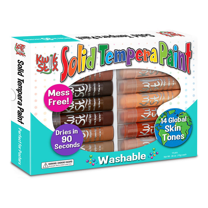 Kwik Stix Global Skin Tones 14-Piece Set | No-Mess Tempera Paint