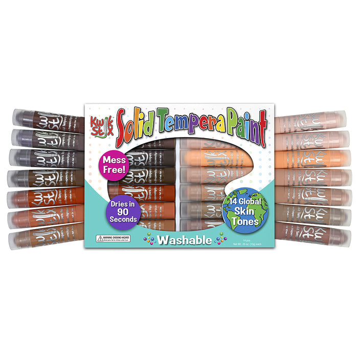 Kwik Stix Global Skin Tones 14-Piece Set | No-Mess Tempera Paint
