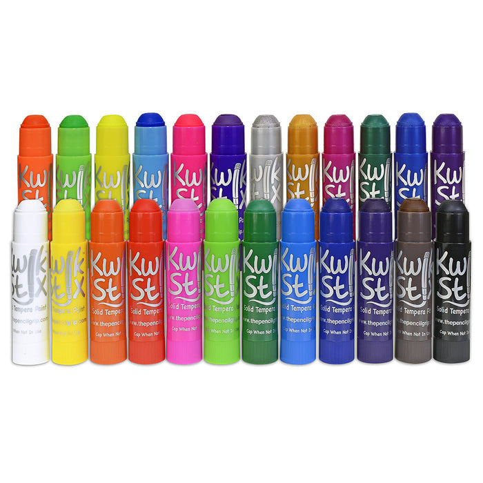 Kwik Stix No-Mess Tempera Paint Sticks – 24 Assorted Colors