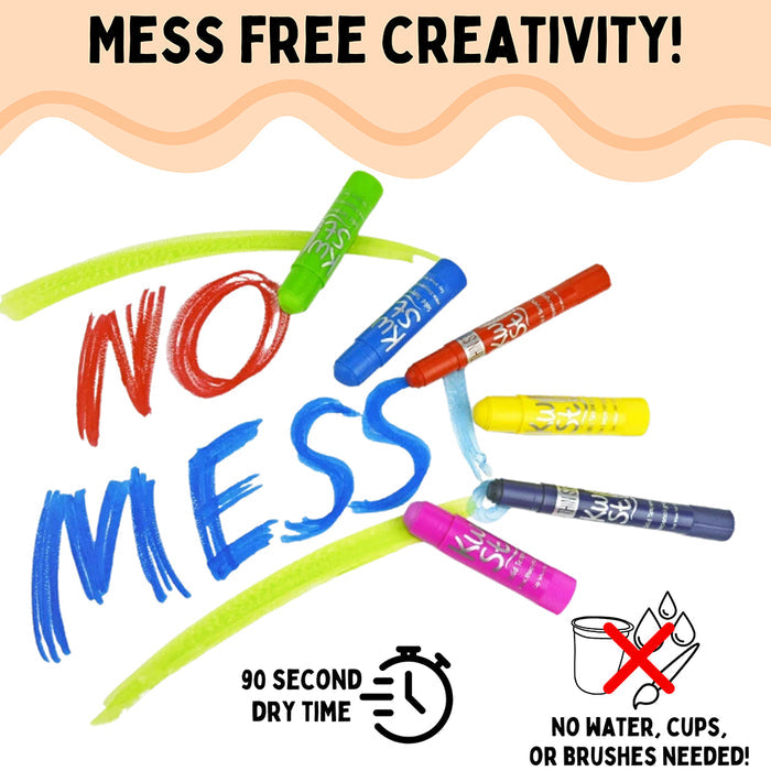 Mess Free Info Graph for Kwik Stix ThinStix No-Mess Tempera Paint Set | 12 Classic Colors