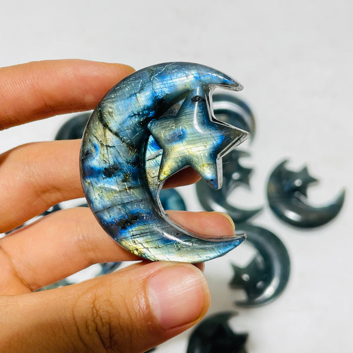 Labradorite Star And Moon Carving Wholesale -Wholesale Crystals