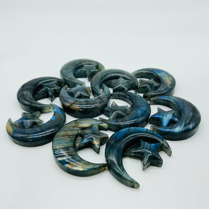 Labradorite Star And Moon Carving Wholesale -Wholesale Crystals
