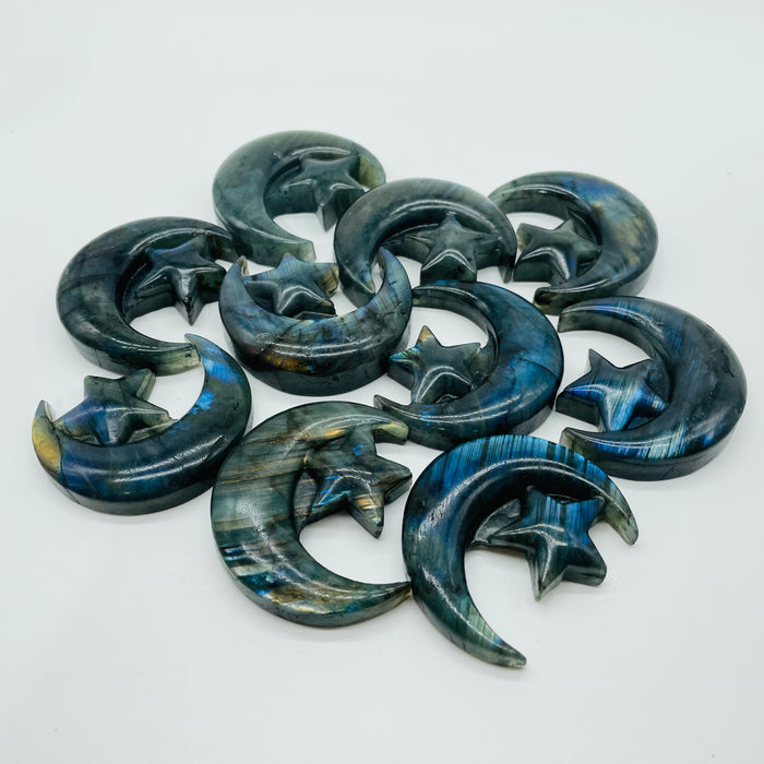 Labradorite Star And Moon Carving Wholesale -Wholesale Crystals