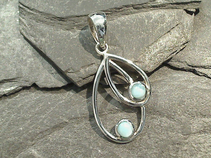 Larimar, Sterling Silver Pendant