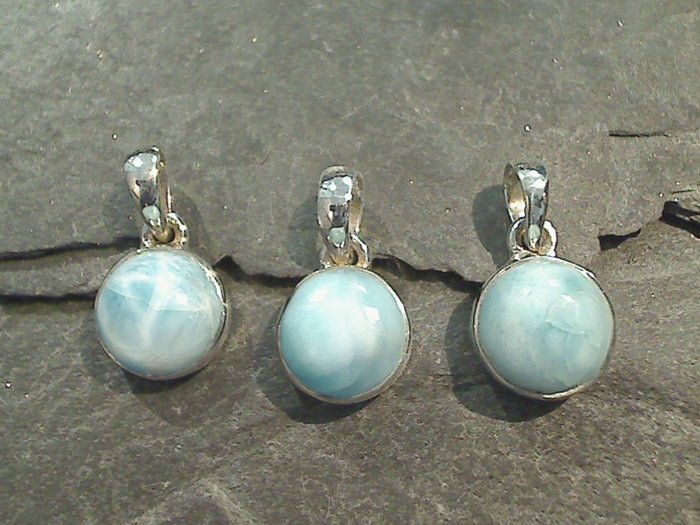 Larimar, Sterling Silver Small Pendant