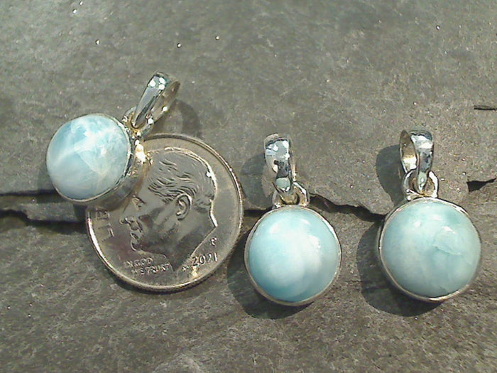 Larimar, Sterling Silver Small Pendant