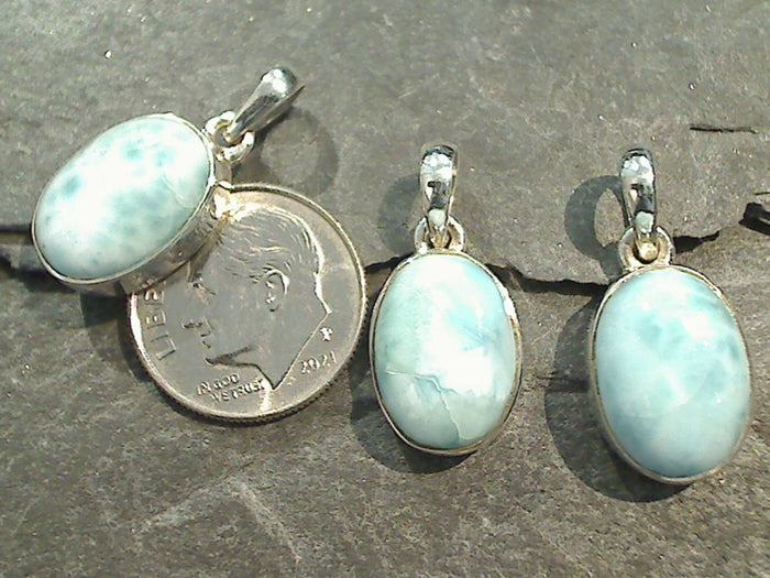 Larimar, Sterling Silver Small Pendant