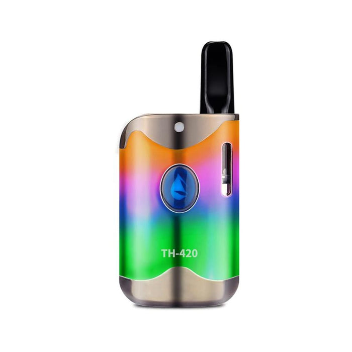 Leaf Buddi Vape Kit: Colorful ’TH-420’ e-cigarette with rainbow design, ccell cartridge