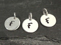 Letter F Charm, Sterling Silver