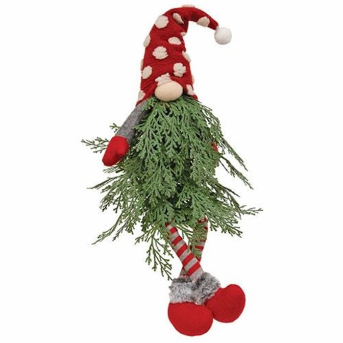lit led polka dot christmas tree dangle legs gnome