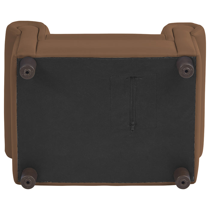 Bottom View of Little Lux Chocolate Preschool Lounge Chair