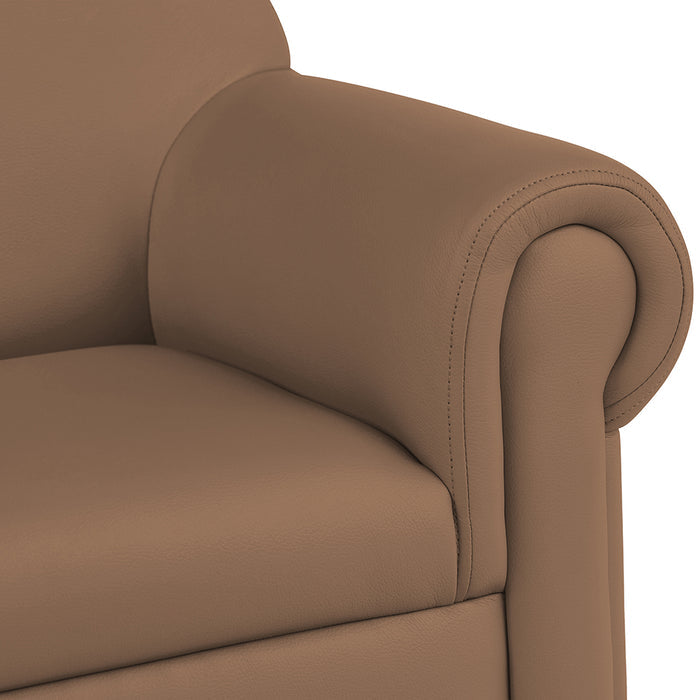 Close-up of Upholstery of Little Lux Chocolate Preschool Lounge Chair