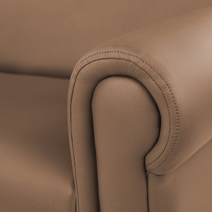 Close-up of Upholstery of Little Lux Chocolate Preschool Lounge Chair