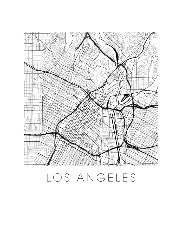 Los Angeles Map Print