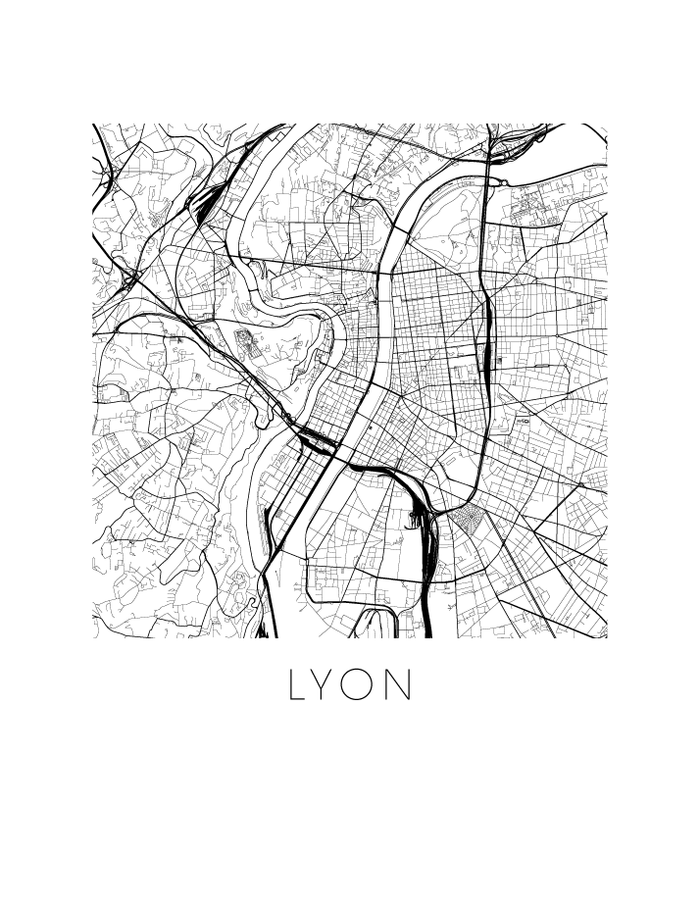 Lyon Map Print