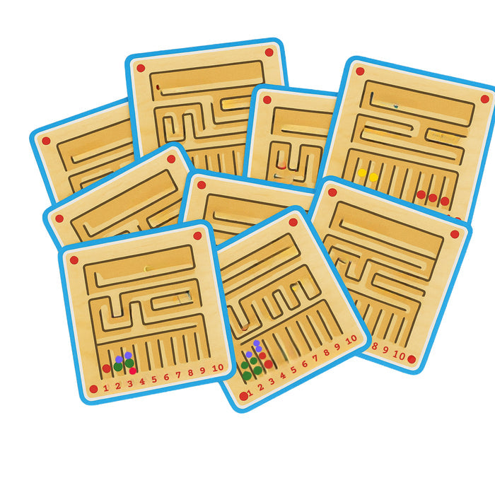 Magnetic Counting Maze Board with Pattern Cards