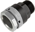 Plumbing fitting with black and gray color on a white background