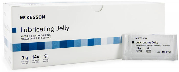 McKesson Lubricating Jelly, 3 Gram Individual Packet, Sterile, Case of 864 34375190