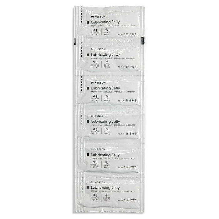 McKesson Lubricating Jelly, 3 Gram Individual Packet, Sterile, Case of 864 34375190