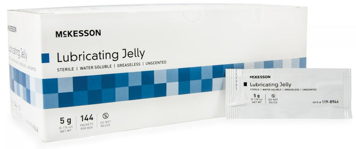 McKesson Lubricating Jelly 5 Gram Box of 144, Unscented