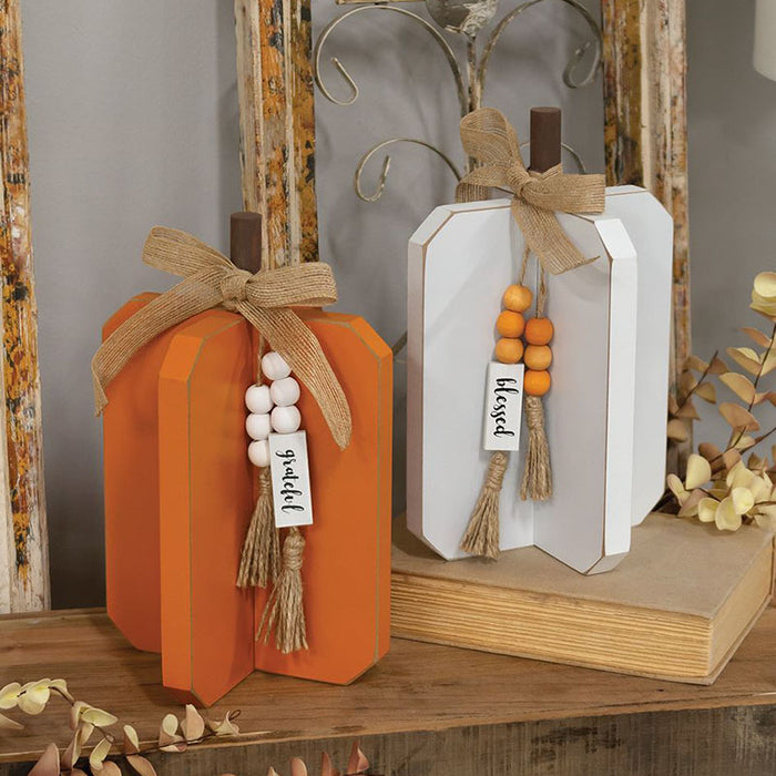 medium fall charmed words interlocking pumpkin sitters
