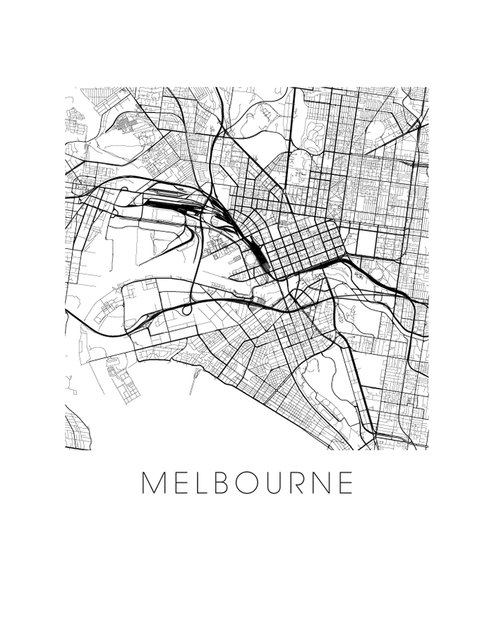Melbourne Map Print