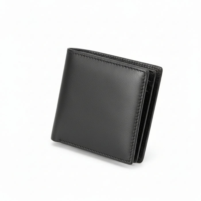 mens trifold black leather wallet