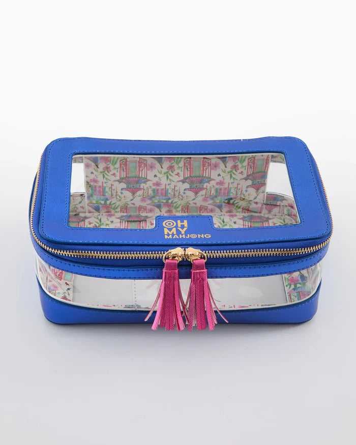 Oh My Mahjong Metallic Light Blue Tile Storage Bag
