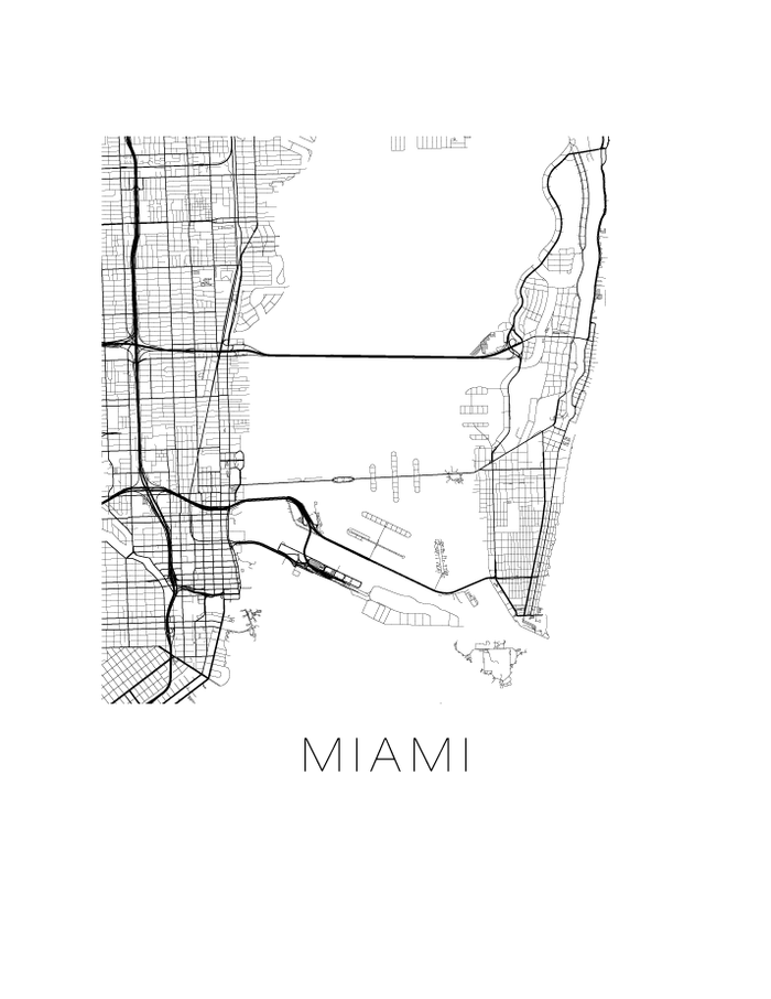Miami Map Print