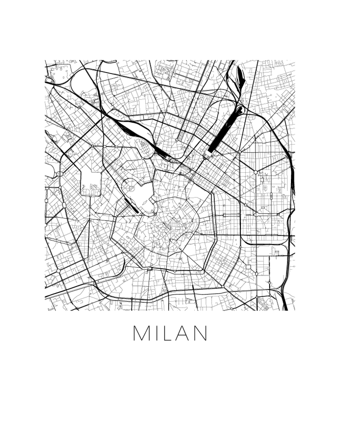 Milan Map Print