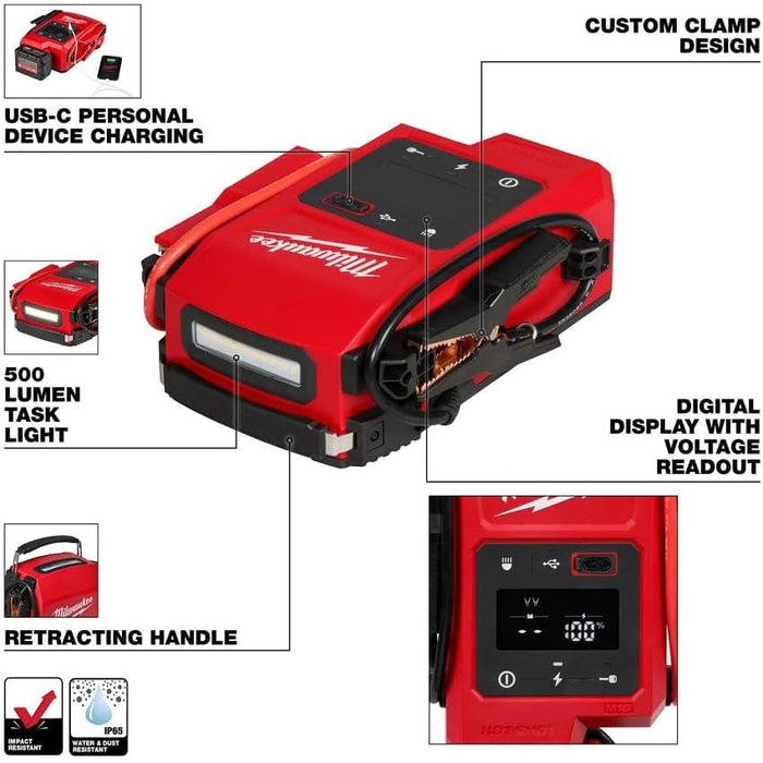 Milwaukee M18 HOTSHOT Jump Starter 3841-20 – Cordless 2000A Engine Starter with Smart Clamps | Auto Obsessed