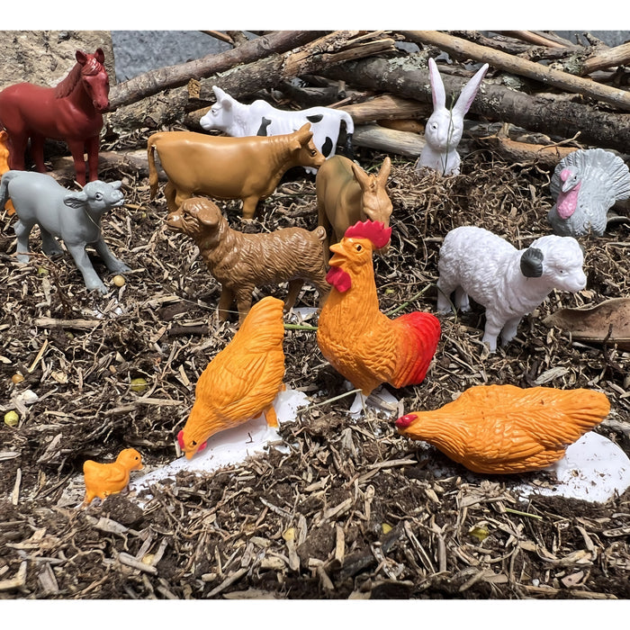 Mini Farm Animal Figures Set – 108 Vinyl Animals for Counting, Sorting & Learning