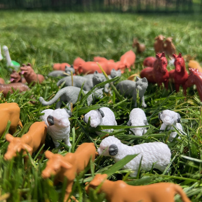 Mini Farm Animal Figures Set – 108 Vinyl Animals for Counting, Sorting & Learning
