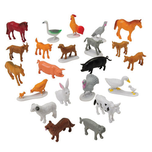 108-Piece Toy Farm Animal Counters Set | Sorting, Counting & Matching Vinyl Figures
