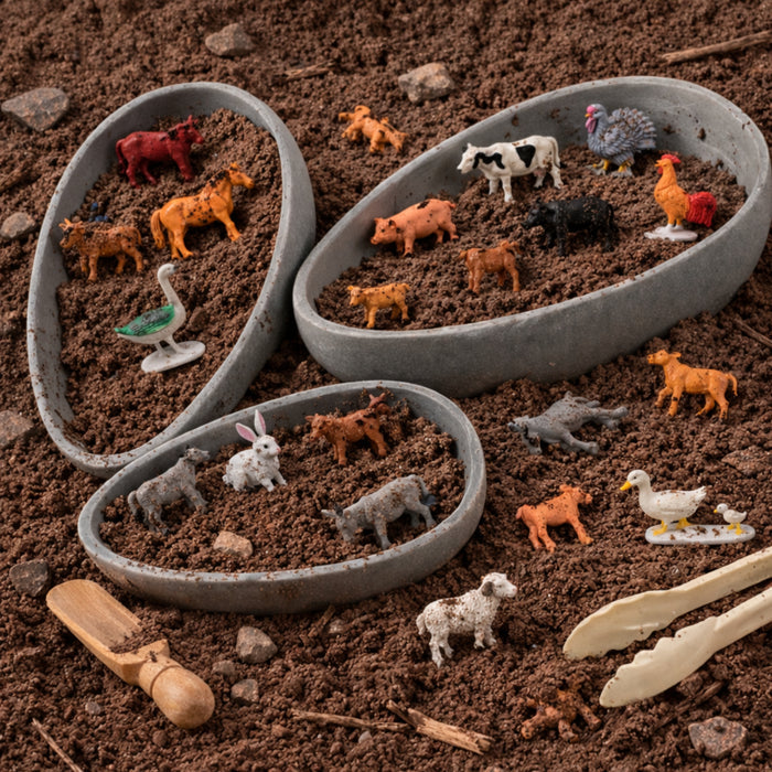 Mini Farm Animal Figures Set – 108 Vinyl Animals for Counting, Sorting & Learning