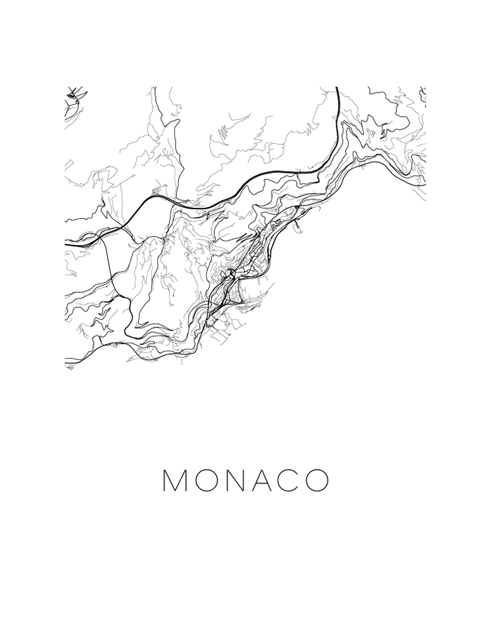 Monaco Map Print
