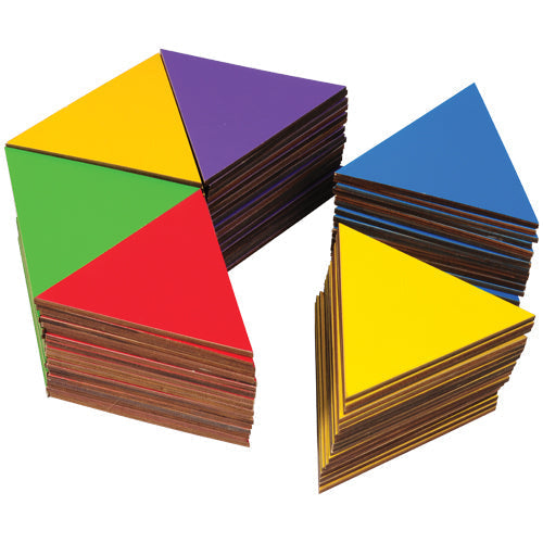 Montessori Tryangle Game | Wooden Triangle Pattern Blocks & Geometry Learning Set for Ages 4+