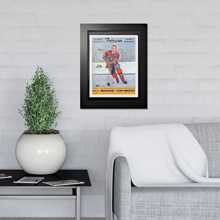 Montreal Canadiens Program Cover - Forum Sports Magazine Doug Harvey 1958
