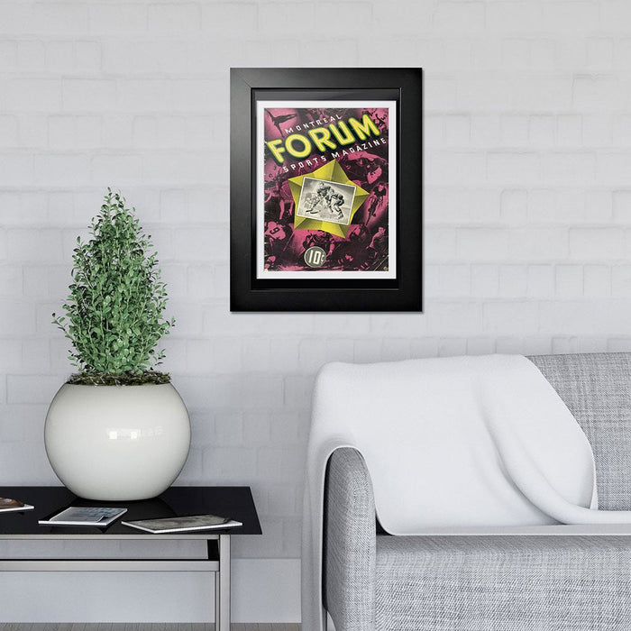 Montreal Canadiens Program Cover - Montreal Forum Pink & Yellow Star