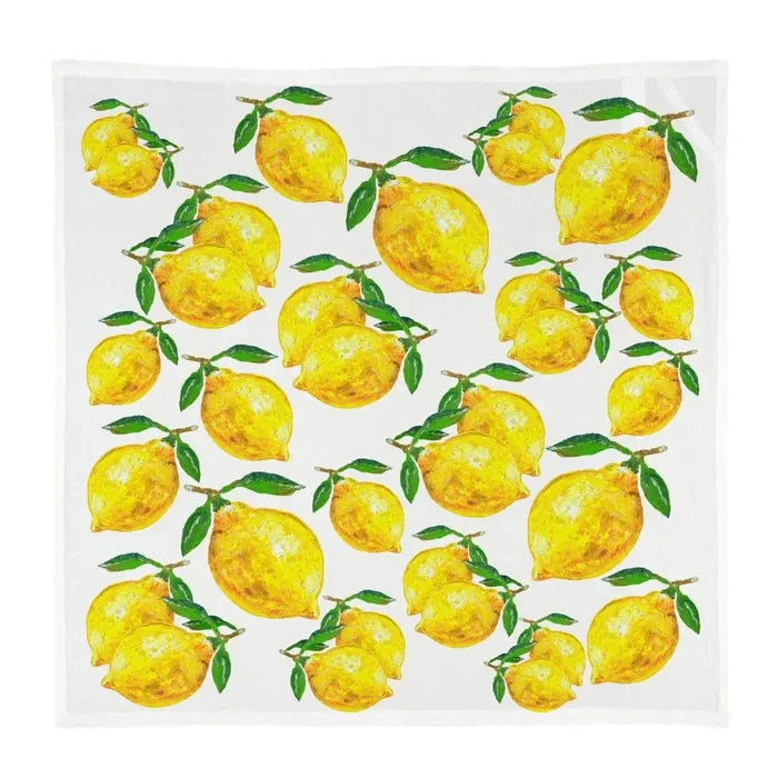 French Graffiti Multiple Lemons Kitchen Square Towel