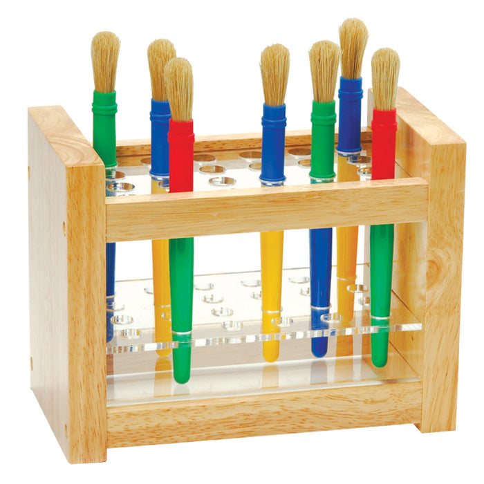 Natural Wood Paint Brush Holder