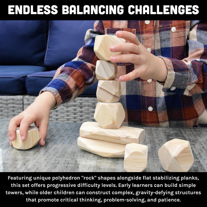 info graph of wooden blocks for endless balancing challenges