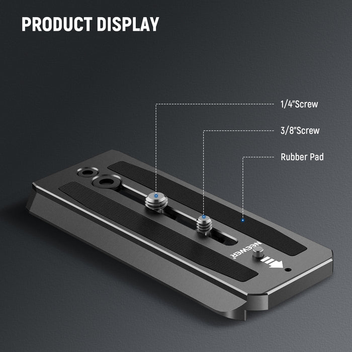 Product details of the NEEWER 501PL Tripod Fluid Head Quick Release Plate
