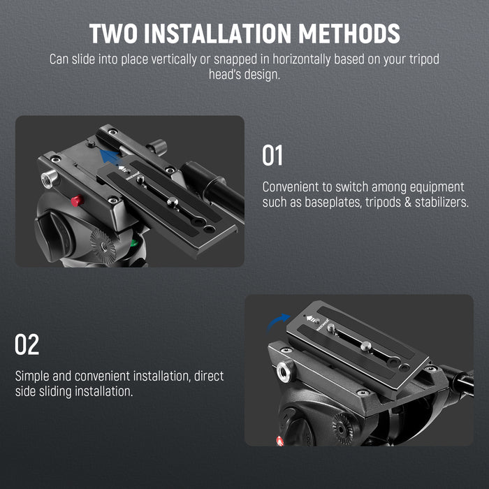 Methods for Installing NEEWER 501PL Tripod Fluid Head Quick Release Plate