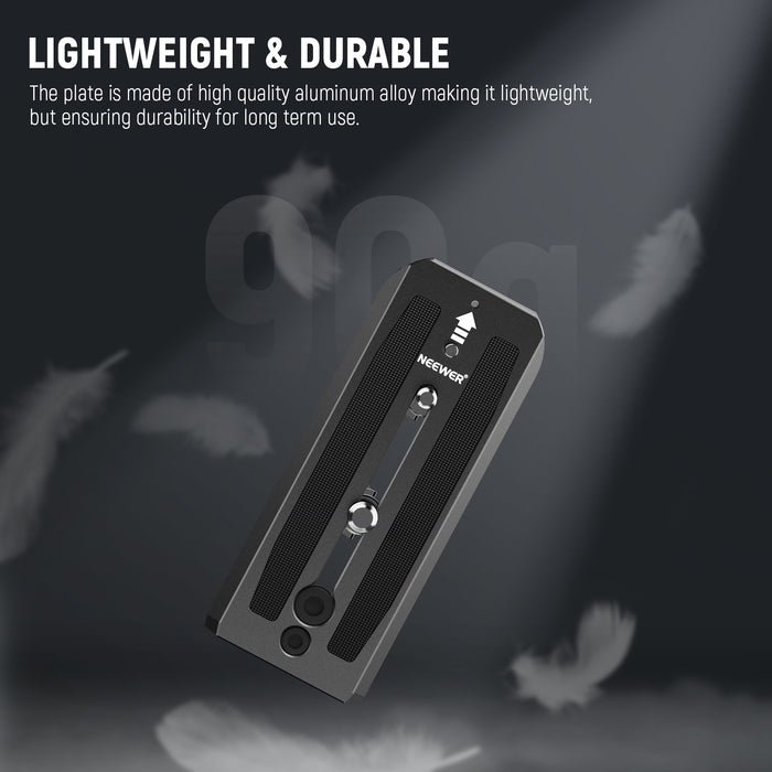NEEWER 501PL Tripod Fluid Head Quick Release Plate is lightweight