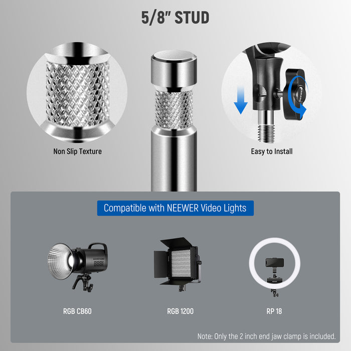 NEEWER UA015 End Jaw Grip is compatible with NEEWER video lights.