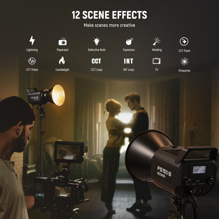 NEEWER FS150B Bi-Color Video Light offers creative scene effects.